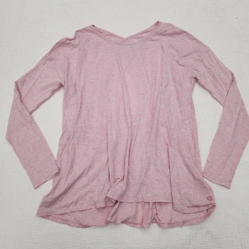 Pink Lululemon Back It Up Cut-Out Athletic/Yoga Top - Picture 5 of 14